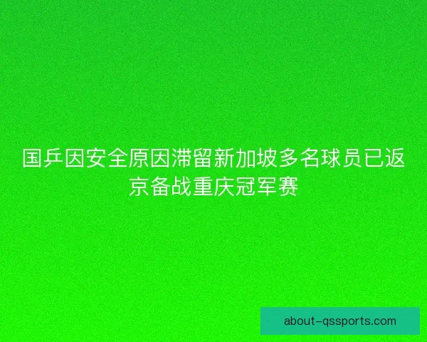 国乒因安全原因滞留新加坡多名球员已返京备战重庆冠军赛